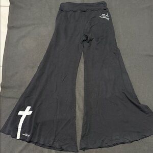 Peace Love World Black Wide-Leg Wrap Tie Pants